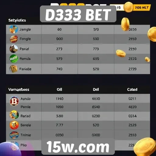 Comparativo de jogos disponíveis no D333 BET